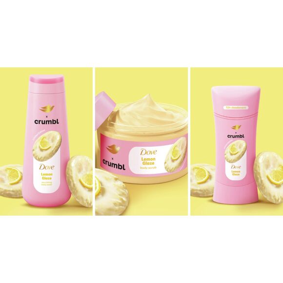 3 Pack Dove x Crumbl Lemon Glaze Body Scrub Body Wash Deodorant Stick Crumble,All Products : American Fashion Style Bags On Sale
